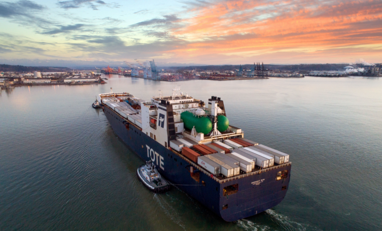 TOTE Maritime Alaska completed the historic LNG Conversion project of its ORCA-Class fleet.