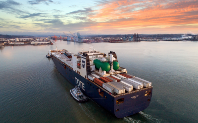 TOTE Maritime Alaska completed the historic LNG Conversion project of its ORCA-Class fleet.